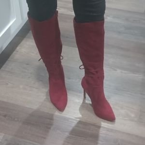 Women's 8 and 1/2 beautiful burgundy high heel boots. PRICE IS FIRM!!!